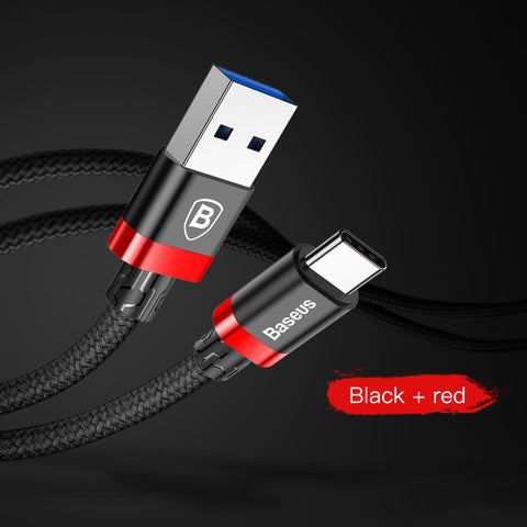 Baseus USB 3.0 TYPE-C Cable For Samsung S8 Note 8 Fast Charging Cable For Huawei Xiaomi Mi5 Mi6 TYPE C Cable USB-C Charger Cable