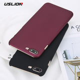 USLION Phone Case For iPhone 6 6s Plus Simple Wine Red Color Matte Cases Frosted Hard PC Cover For iPhone X 8 7 6S Plus 5 5s SE