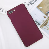 USLION Phone Case For iPhone 6 6s Plus Simple Wine Red Color Matte Cases Frosted Hard PC Cover For iPhone X 8 7 6S Plus 5 5s SE
