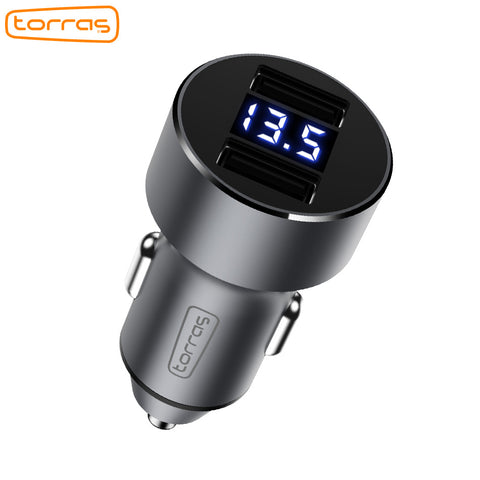 Dual USB Car Charger Digital Display LED 5V/3.4A Fast Charging Phone Charger