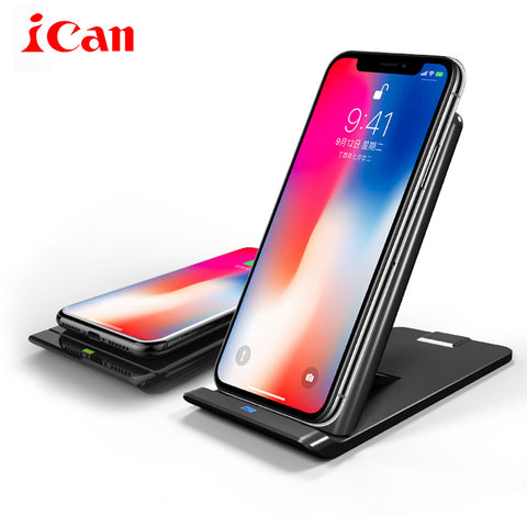 ican 10W Qi Wireless Charger For iPhone 8/X Fast Wireless Charging for Samsung S8/S8+/S7 Edge Nexus5 Lumia 820 USB Charger Pad