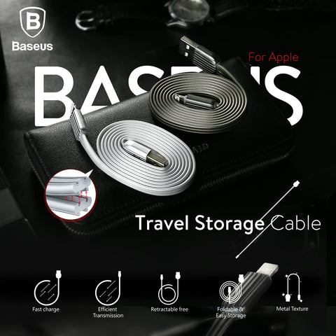 Baseus Foldable USB Cable For iPhone Fast Data Sync Charging Cable For iPhone X 8 7 6 6s Plus 5 5s se iPad Mobile Phone Cables